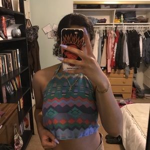 AZTEC PRINT HALTER TOP